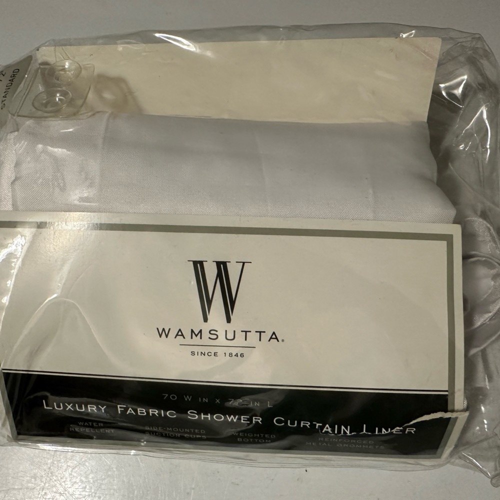Wamsutta Standard Size Fabric Shower Curtain Liner - White